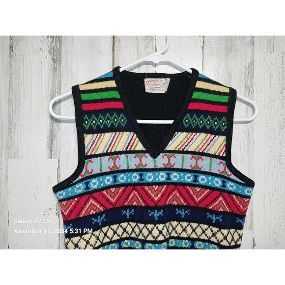 Vintage 80s Kimlon RBK Importers Sweater Vest  Women's Small - Picture 3 of 6